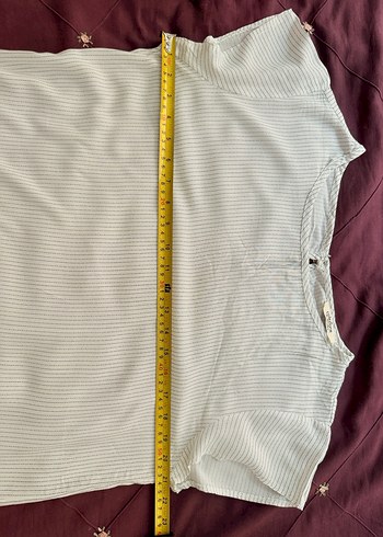 Kadın Çizgili Kısa Kollu Bluz - Görsel 5