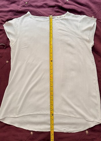 Kadın Çizgili Kısa Kollu Bluz - Görsel 4