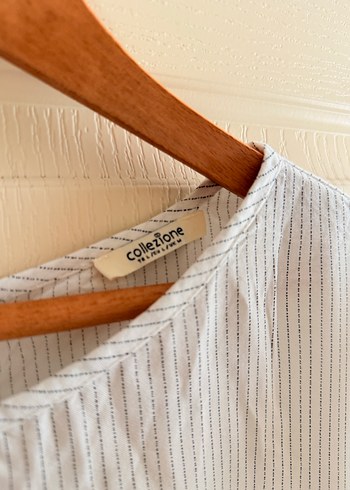 Kadın Çizgili Kısa Kollu Bluz - Görsel 6