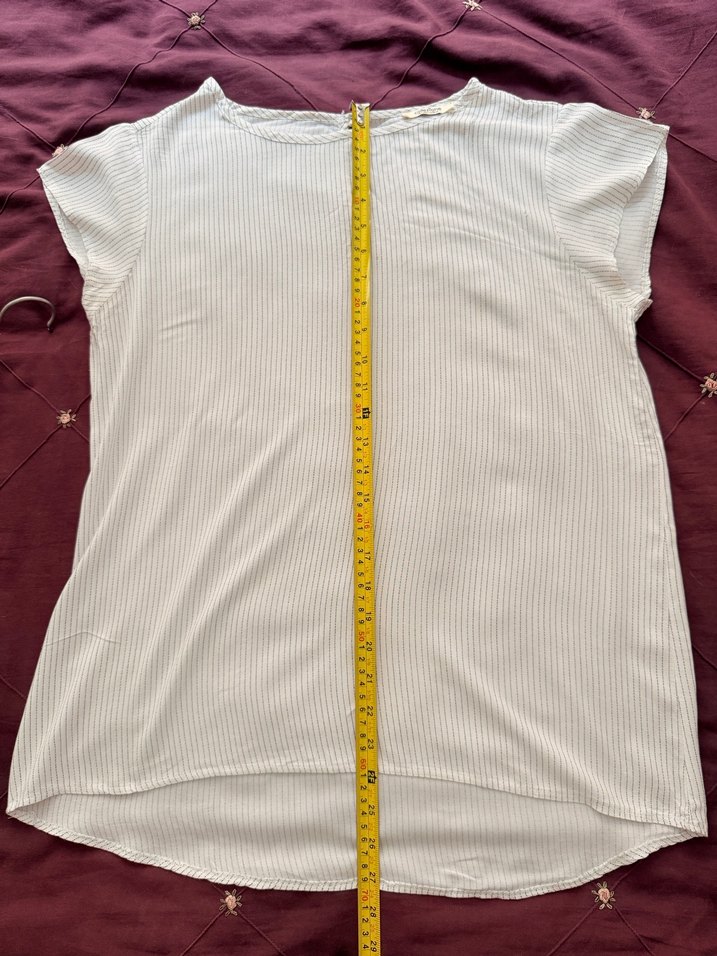 Kadın Çizgili Kısa Kollu Bluz - Görsel 4