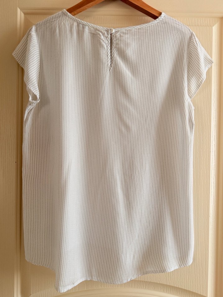 Kadın Çizgili Kısa Kollu Bluz - Görsel 2