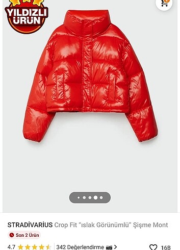 Crop fit ıslak görünümlü mont