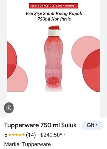 Tupperware 750ml şişe