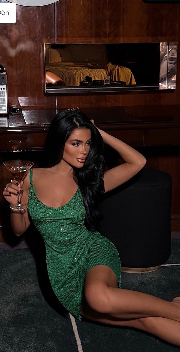 Yeşil payetli Mini Elbise - Görsel 2