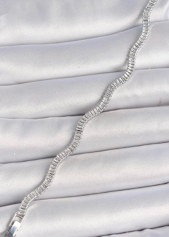 Çelik Zirkon taşlı su yolu Bileklik - Görsel 2