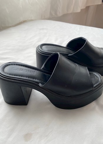 Kadın Siyah Platform Topuklu Terlik - Görsel 2