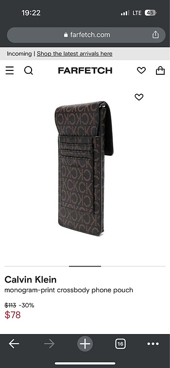  Beden siyah Renk Calvin Klein telefon çantası