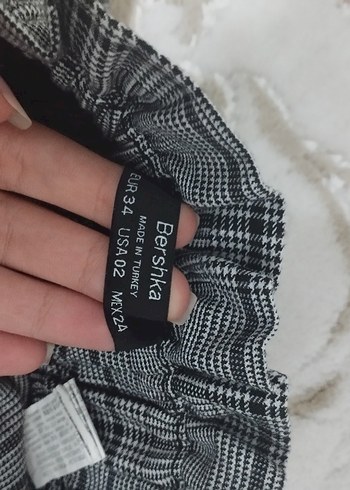 34 Beden Gri Kemerli Salaş Kadın Kumaş Pantolon