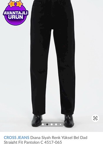 CROSS JEANS Siyah Yüksek Bel Straight Fit Pantolon - Görsel 2