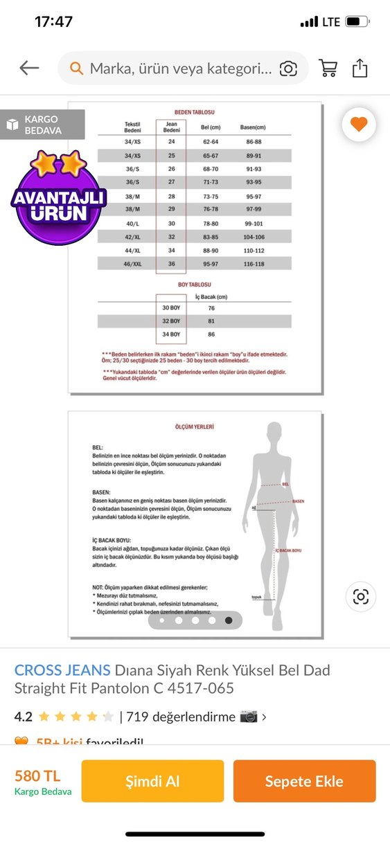CROSS JEANS Siyah Yüksek Bel Straight Fit Pantolon - Görsel 3