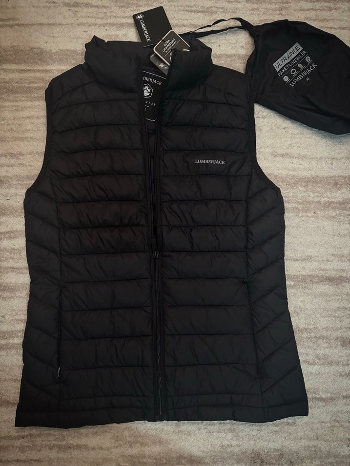 Siyah Kadın Şişme Yelek Fermuarlı - Görsel 2