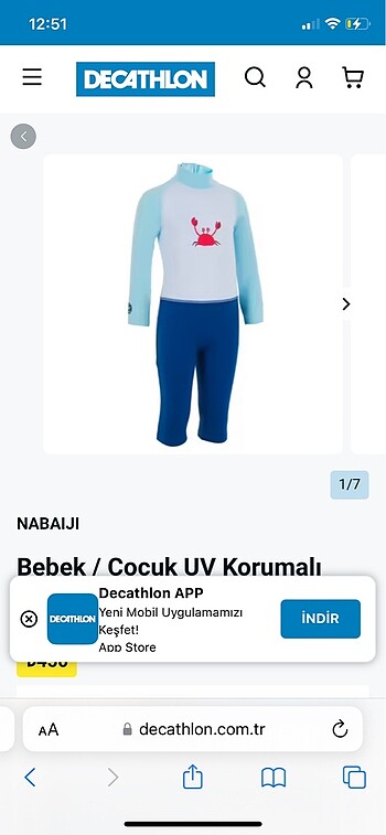 Decatlon erkek bebek mayo