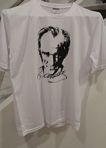Beyaz Baskılı Atatürk Tişört