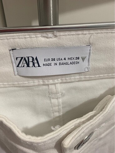 36 Beden Zara beyaz jean