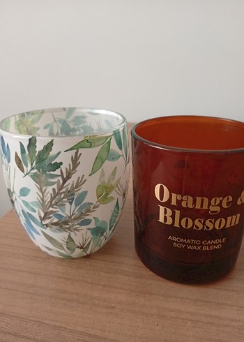 Renkli Desenli ve Turuncu Blossom Mumlar