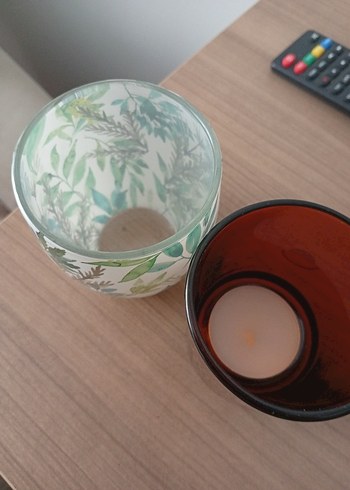  Beden Renkli Desenli ve Turuncu Blossom Mumlar