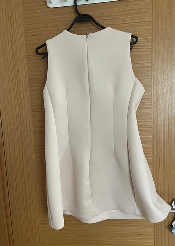 l Beden Krem Mini zara Kolsuz Kadın Elbise