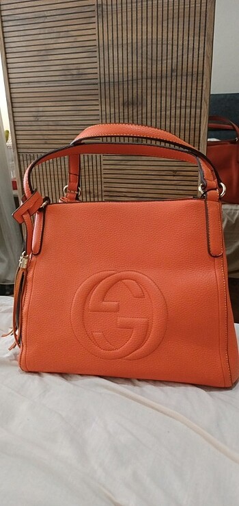 Turuncu Gucci deri kol çantası 