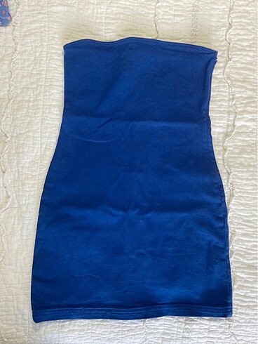 zara denim straplez mini elbise