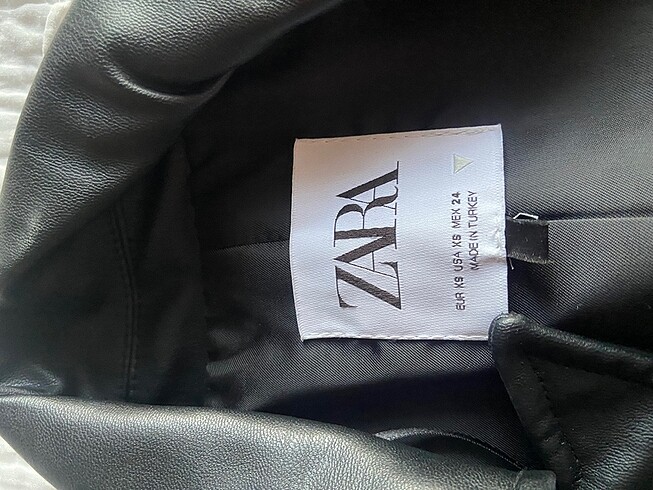 Zara zara deri crop blazer