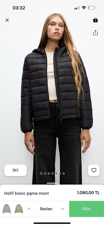 pull&bear şişme mont