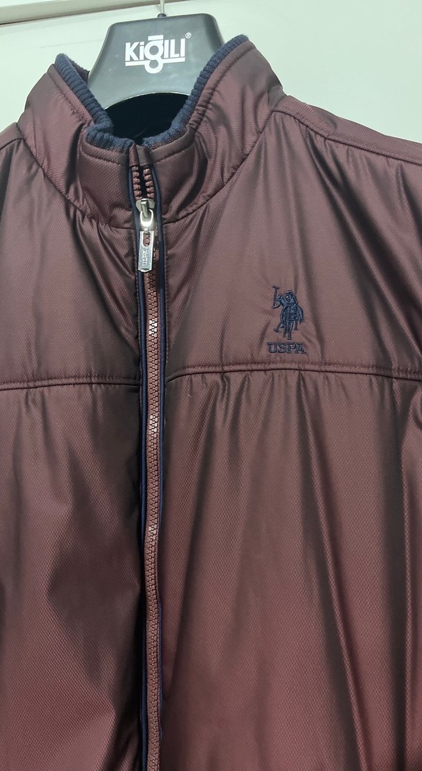 Bordo Erkek Spor Fermuarlı Ceket - Görsel 2