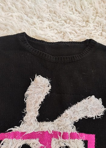 Kız Çocuk Siyah Triko Kazak - Görsel 2