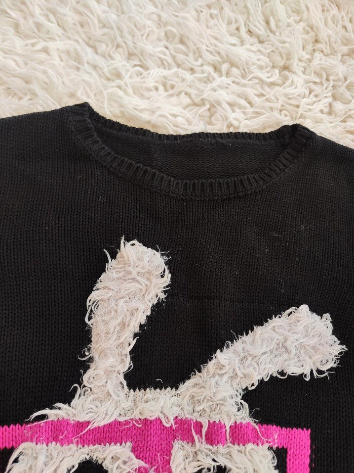 Kız Çocuk Siyah Triko Kazak - Görsel 2