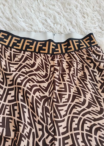 Kahverengi fendi toparlayıcı kumaş tayt - Görsel 2