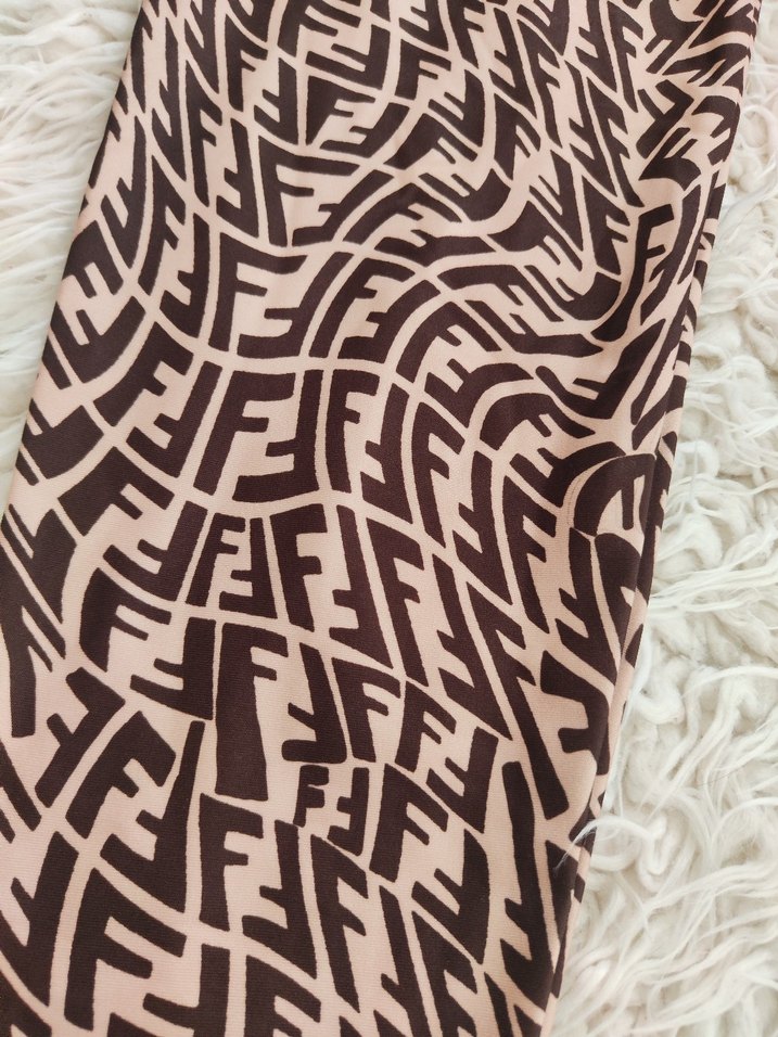 Kahverengi fendi toparlayıcı kumaş tayt - Görsel 4