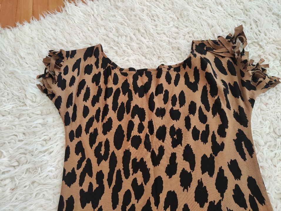 Kahverengi Leopar Desenli Kadın Fular - Görsel 2