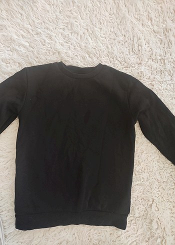 Siyah cocuk Bisiklet Yaka Sweatshirt - Görsel 2