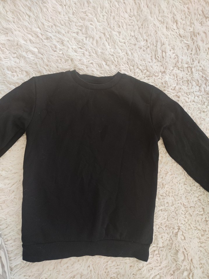 Siyah cocuk Bisiklet Yaka Sweatshirt - Görsel 2