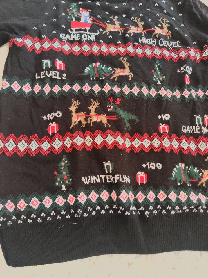 cocuk Çok Renkli Örgü Yün Kazak - Görsel 2