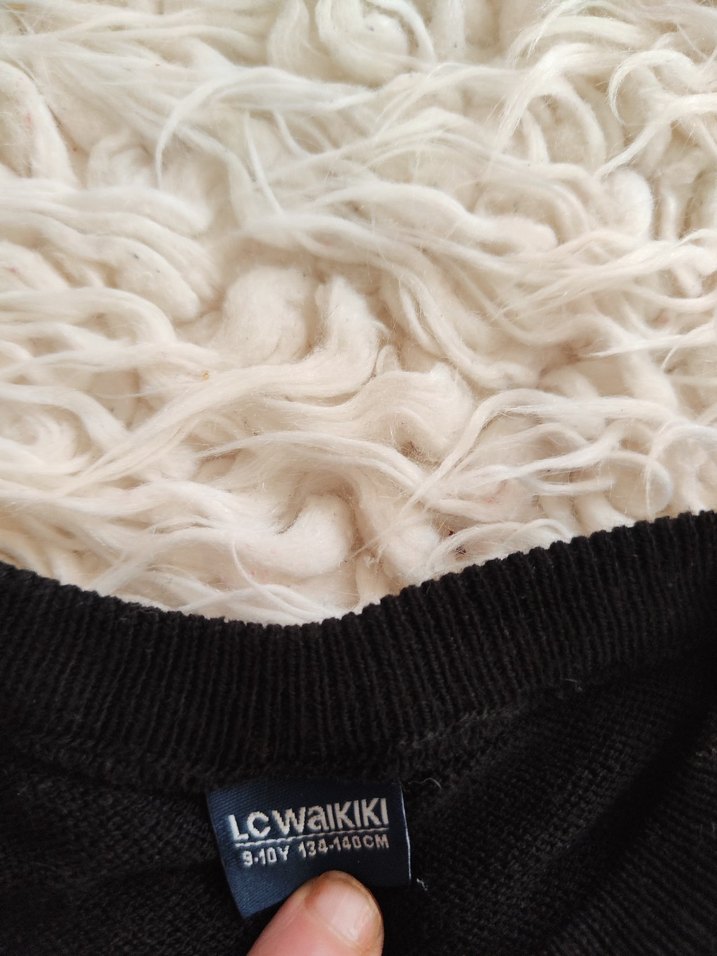 cocuk Çok Renkli Örgü Yün Kazak - Görsel 3