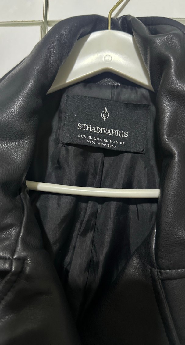 Kadın Siyah Deri Biker Ceket - Görsel 2