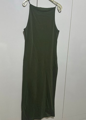 Zara Kolsuz Uzun Haki Elbise - Görsel 4