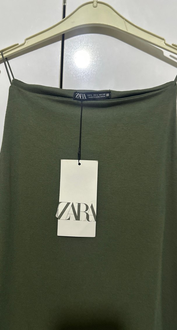 Zara Kolsuz Uzun Haki Elbise - Görsel 2