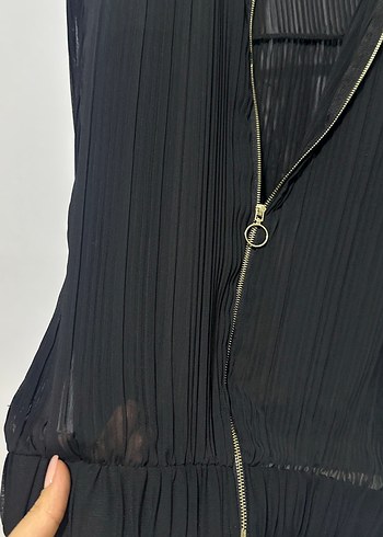 Siyah Fermuarlı Kadın Ceket - Görsel 3