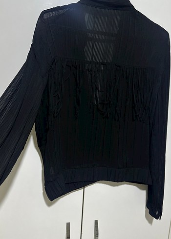 Siyah Fermuarlı Kadın Ceket - Görsel 5