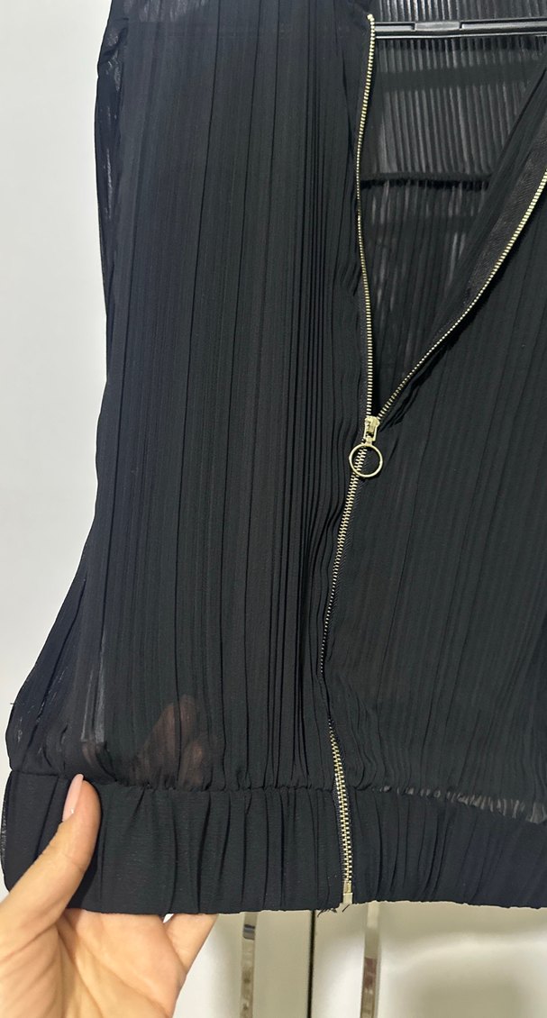 Siyah Fermuarlı Kadın Ceket - Görsel 3