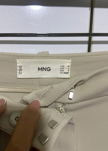 Bej Midi Kumaş Kadın Pantolon - Görsel 3