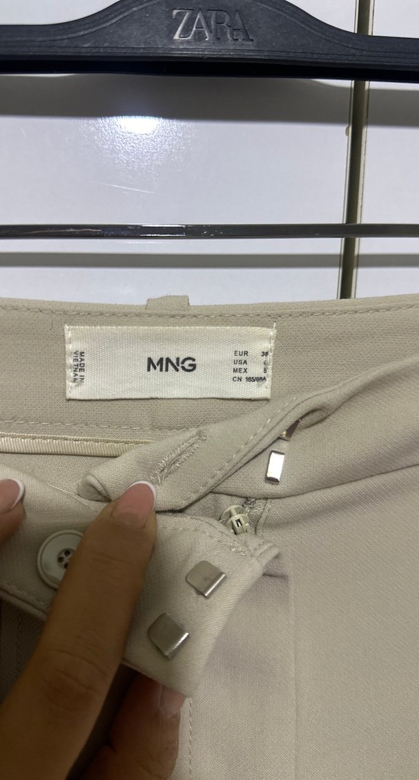 Bej Midi Kumaş Kadın Pantolon - Görsel 3