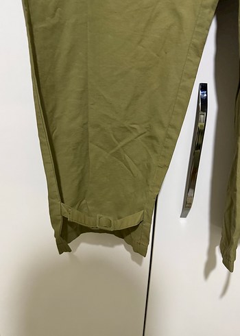 Zara Kadın Kemerli Haki Salaş Pantolon - Görsel 3