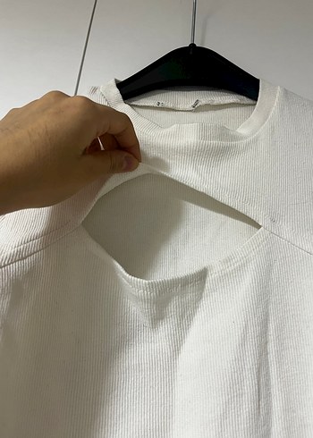 s Beden beyaz Renk Kısa Kollu Beyaz Keten Tişört