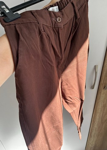 Diğer Kadın Kahverengi Süet Kemerli Bol Pantolon