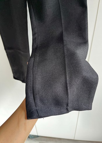l Beden siyah Renk Siyah Kemerli Kadın Kumaş Pantolon