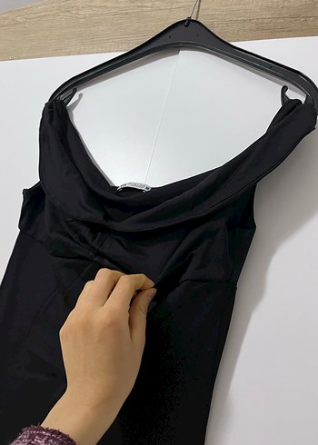 Zara Siyah, Drapeli, Straplez Kadın Tulum - Görsel 6