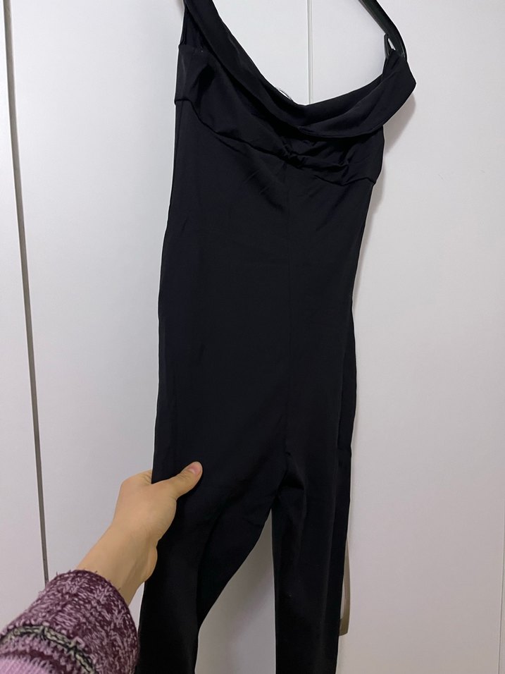 Zara Siyah, Drapeli, Straplez Kadın Tulum - Görsel 5