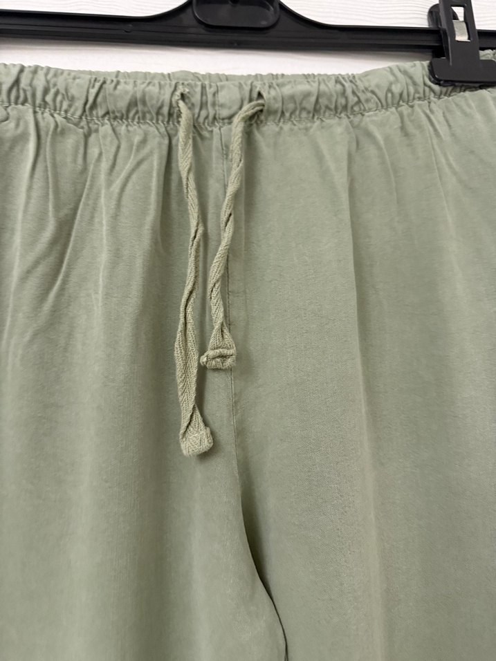 Kadın Keten Bol Kesim Kemerli Pantolon - Görsel 3